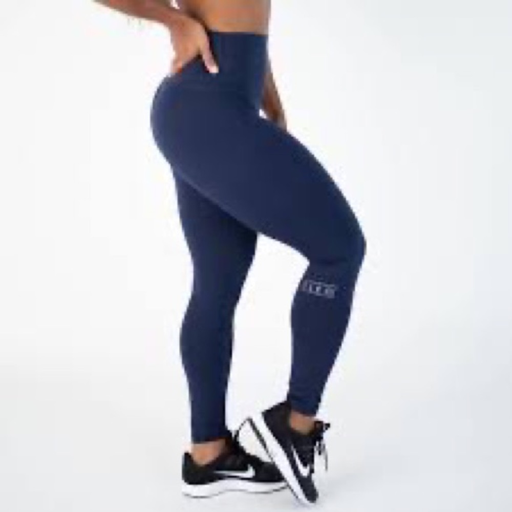 Fleo Green and Blue High-Waisted Leggings